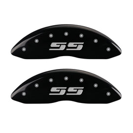 MGP 2 Caliper Covers Eng Front Silverado SS Black Finish Sil Char 2008 Chevy Silverado 1500