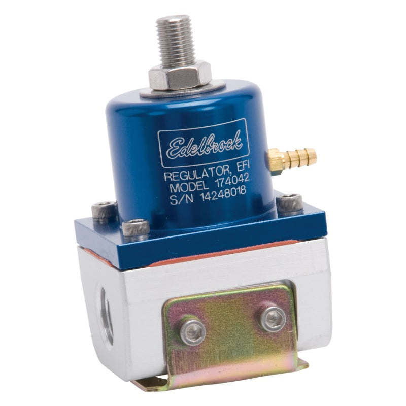 Edelbrock Fuel Pressure Regulator EFI 180 GPH 35-90 PSI -6 In/Out -6 Return Blue/Clear