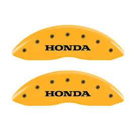 MGP 4 Caliper Covers Engraved Front Honda Engraved Rear H Logo Yellow finish black ch