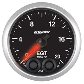 Autometer Elite 52mm 0-2000 Deg F Full Sweep Electronic Exhaust Gas Temperature Gauge