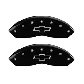 MGP Front set 2 Caliper Covers Engraved Front Bowtie Black finish silver ch