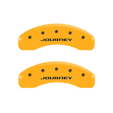 Load image into Gallery viewer, MGP 4 Caliper Covers Engraved Front &amp; Rear With out stripes/Journey Yellow finish black ch