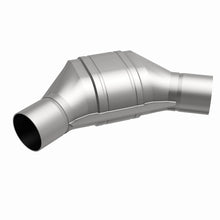 Load image into Gallery viewer, MagnaFlow Universal Catalytic Converter 2.25 inch Angled O/O PC2 Front