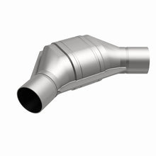 Load image into Gallery viewer, MagnaFlow Universal Catalytic Converter 2.25 inch Angled O/O PC2 Front