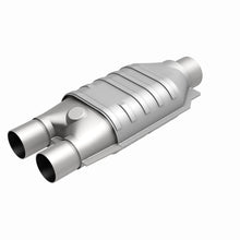 Load image into Gallery viewer, MagnaFlow Universal Catalytic Converter 2inch Inlet/2.5inch Outlet Dual/Single Oval Shape