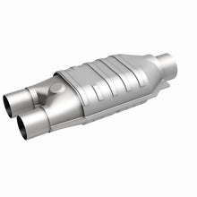 Load image into Gallery viewer, MagnaFlow Universal Catalytic Converter 2inch Inlet/2.5inch Outlet Dual/Single Oval Shape