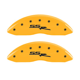 MGP 4 Caliper Covers Engraved Front & Rear Ssr Yellow Finish Black Char 2004 Chevrolet SSR