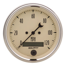 Load image into Gallery viewer, AutoMeter Gauge Speedo. 3-3/8in. 120MPH Elec. Prog. W/ Lcd Odo Antique Beige