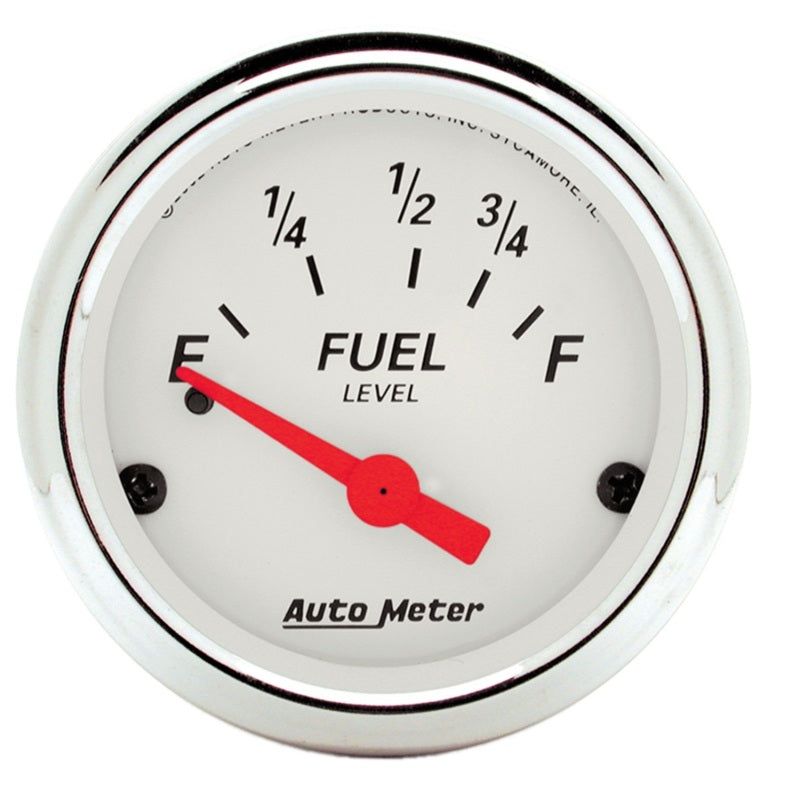 AutoMeter Gauge Fuel Level 2-1/16in. 73 Ohm(e) to 10 Ohm(f) Elec Arctic White