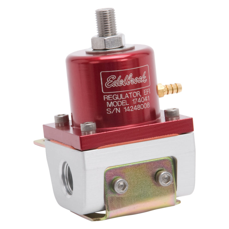 Edelbrock Fuel Pressure Regulator EFI 180 GPH 35-90 PSI -6 In/Out -6 Return Red/Clear