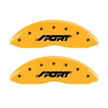 Load image into Gallery viewer, MGP 4 Caliper Covers Engraved Front &amp; Rear SPORT Yellow finish black ch
