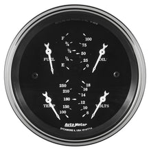 Load image into Gallery viewer, Auto Meter Gauge Quad 3 3/8in 0E-90F Elec Old Tyme Black