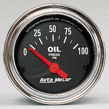 Load image into Gallery viewer, Autometer Traditional Chrome 52mm 0-100 PSI Short Sweep Electrical Oil Pressure Gauge