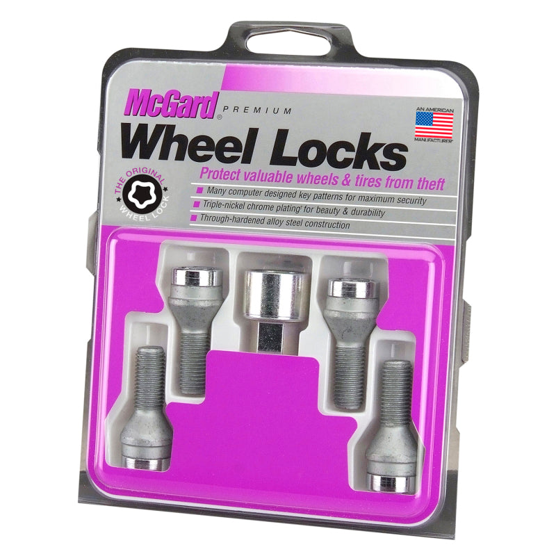 McGard Wheel Lock Bolt Set - 4pk. (Cone Seat) M12X1.5 / 21mm Hex / 18.2mm Shank Length - Chrome