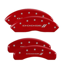Load image into Gallery viewer, MGP Front set 2 Caliper Covers Engraved Front Bowtie Red finish silver ch