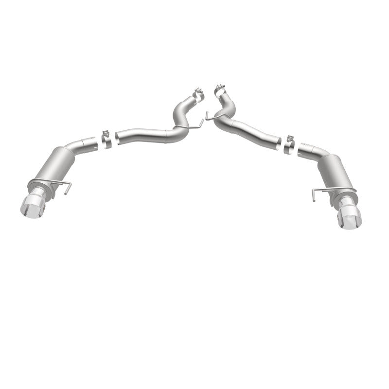 MagnaFlow Axle Back, SS, 3in, Competition, Dual Split Polished 4.5in Tip 2015 Ford Mustang GT V8 5.0