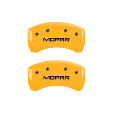 Load image into Gallery viewer, MGP 4 Caliper Covers Engraved Front &amp; Rear Mopar Yellow Finish Black Char 2006 Dodge Charger
