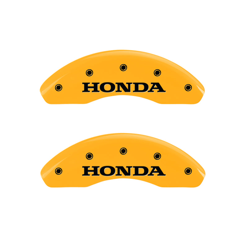 MGP 4 Caliper Covers Engraved Front Honda Rear H Logo Yellow Finish Black Char 2002 Honda Civic