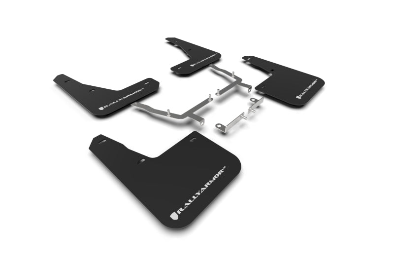 Rally Armor 19-25 Ford Focus ST MK4 Black UR Mud Flap w/White Logo