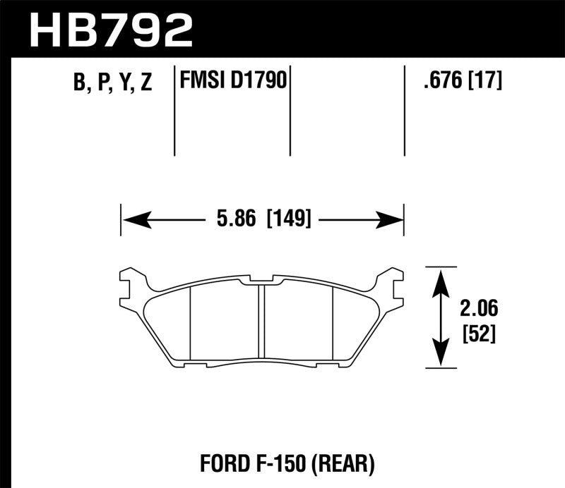 Hawk 15 Ford F-150 LTS Street Rear Brake Pads