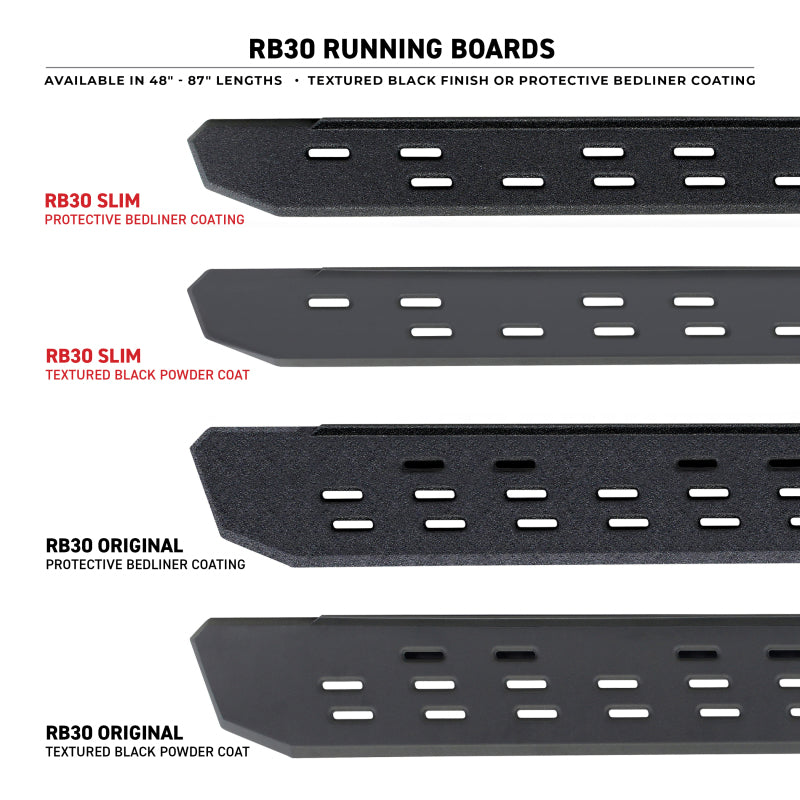 Go Rhino RB30 Slim Line Running Boards 87in. - Tex. Blk (Boards ONLY/Req. Mounting Brackets)