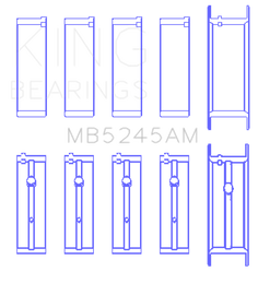 King 91-04 Nissan 146CI/2.4L KA24DE L4 / 89-97 146CI/2.4L KA24E L4  (Size +0.5) Main Bearing Set