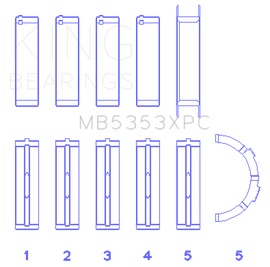 King Engine Bearings Ford 281 4.6L SOHC 16v  Performance Main Bearing Set - Coated