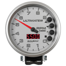 Load image into Gallery viewer, Autometer 5 inch Ultimate III Playback Tachometer 9000 RPM - Silver