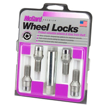 Load image into Gallery viewer, McGard Wheel Lock Bolt Set - 4pk. (Tuner / Cone Seat) M14X1.5 / 17mm Hex / 24.0mm Shank L. - Chrome