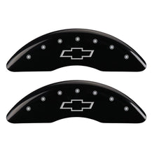 Load image into Gallery viewer, MGP 4 Caliper Covers Engraved Front &amp; Rear Bowtie Black finish silver ch