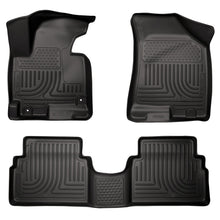 Load image into Gallery viewer, Husky Liners 14 Hyundai Tucson w/Retain Hooks WeatherBeater Combo Front &amp; 2nd Row Black Floor Liners