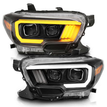 Load image into Gallery viewer, ANZO 2016-2017 Toyota Tacoma Projector Headlights w/ Plank Style Switchback Black w/ Amber