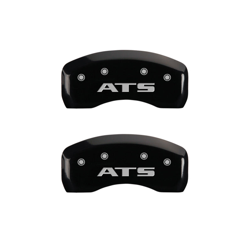 MGP 4 Caliper Covers Engraved Front Cadillac Engraved Rear ATS Black finish silver ch