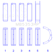 Load image into Gallery viewer, King Engine Bearings Ford 281 4.6L SOHC 16V Performance Main Bearing Set - Oversize .026