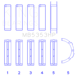 King Engine Bearings Ford 281 4.6L SOHC 16V Performance Main Bearing Set - Oversize 0.5
