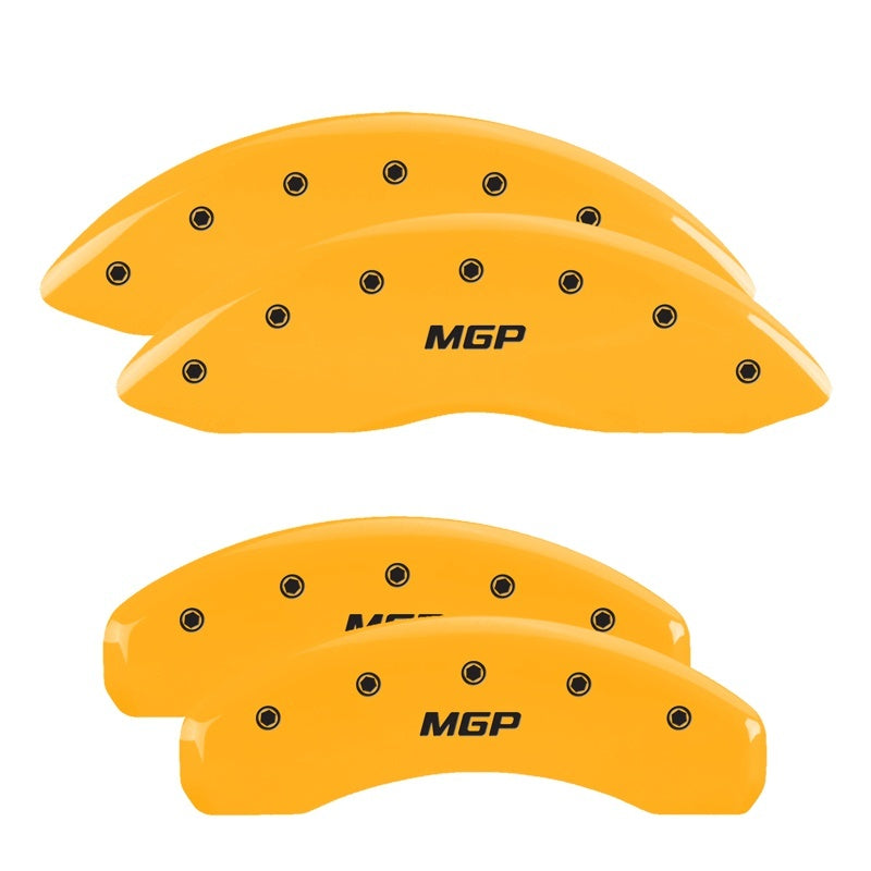 MGP 2 Caliper Covers Engraved Front MGP Yellow Finish Black Characters 1997 GMC Yukon